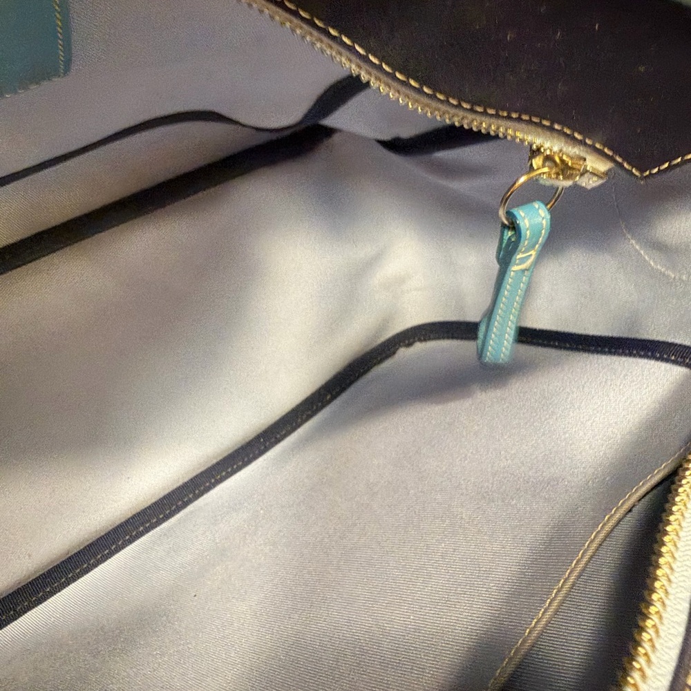 Coach Hamptons Twill Garden Tote Bag #6734 - Deep Marine Navy Blue - Picture 14 of 16